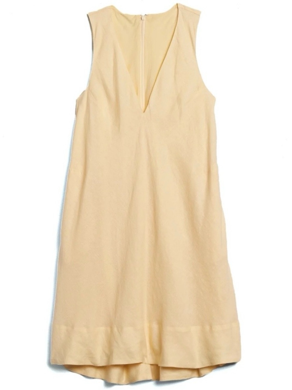 Banana Republic Linen Yellow V-Neck Sleeveless Shift Dress - Picture 3 of 8